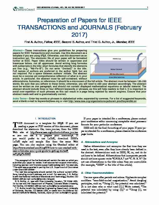 Preparation of Papers for IEEE TRANSACTIONS and JOURNALS