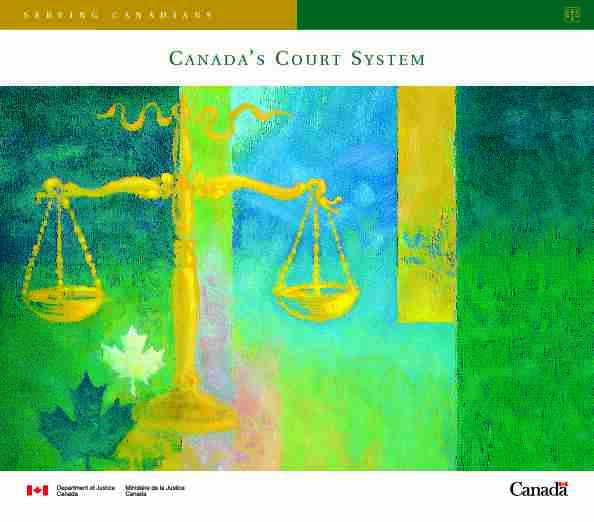 [PDF] CANADAS COURT SYSTEM - Department of Justice
