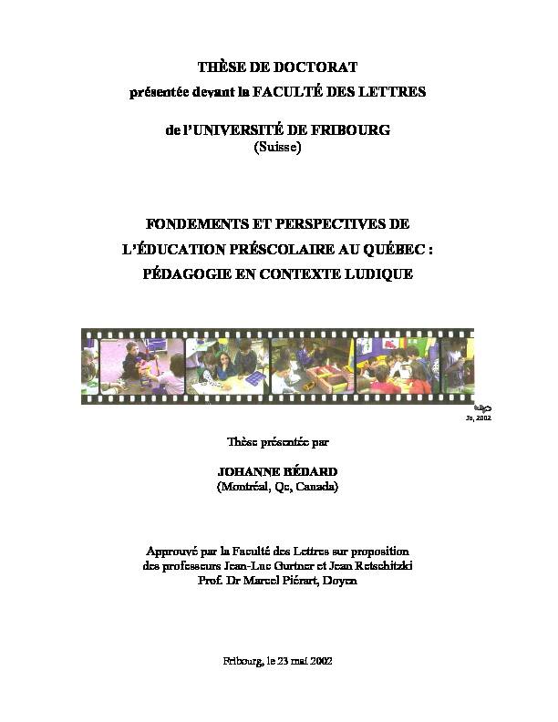 [PDF] Fondements et perspectives de léducation préscolaire au Québec
