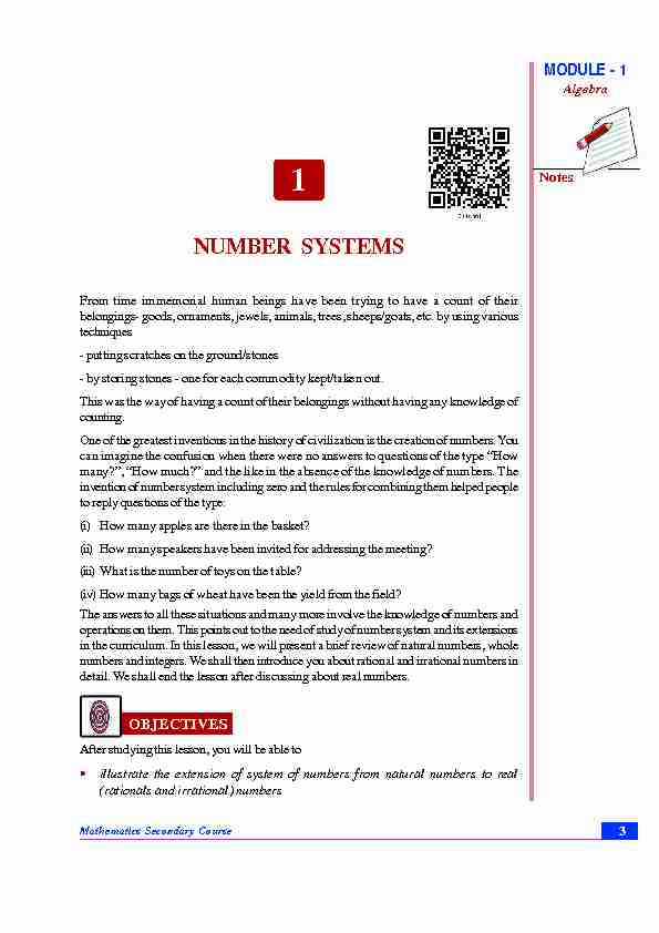 NUMBER SYSTEMS