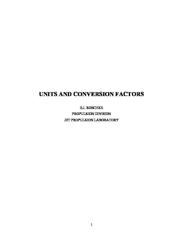 UNITS AND CONVERSION FACTORS