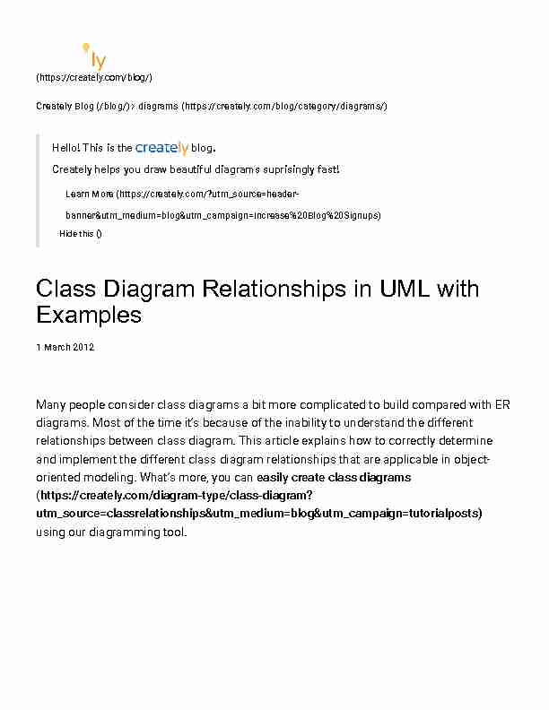 Class Diagram Relationships in UML with Examples