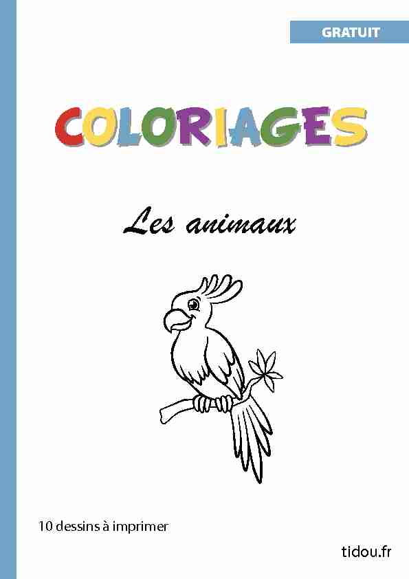 [PDF] Cahier de coloriages danimaux - Tidou