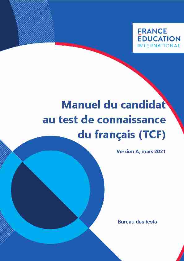 Manuel du candidat au test de connaissance du français (TCF)
