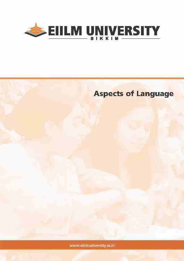 [PDF] Aspects of Language - EIILM University
