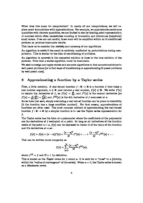 [PDF] 3 Approximating a function by a Taylor series