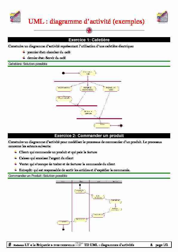 [PDF] UML : diagramme dactivité (exemples)