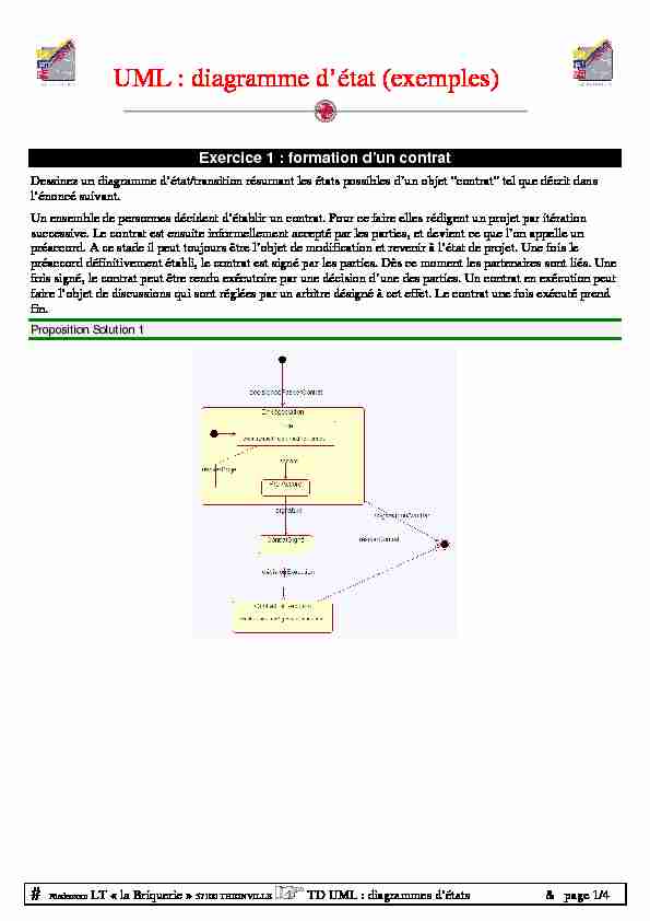 [PDF] UML : diagramme détat (exemples)
