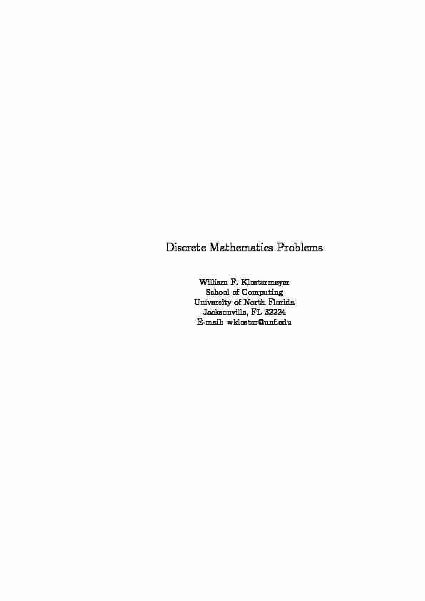 [PDF] Discrete Mathematics Problems - University of North Florida
