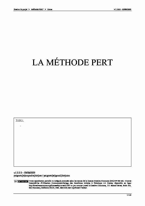 [PDF] La méthode PERT - infoarqendranet