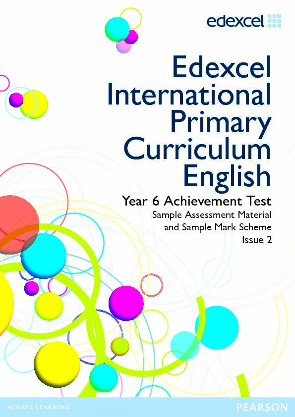 Edexcel International Primary Curriculum English