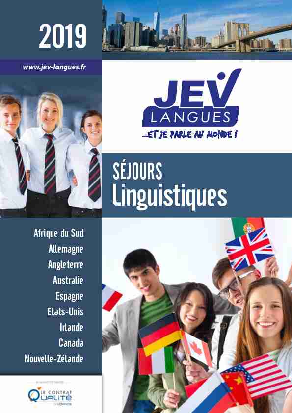 [PDF] brochure Séjours Linguistiques - JEV Langues