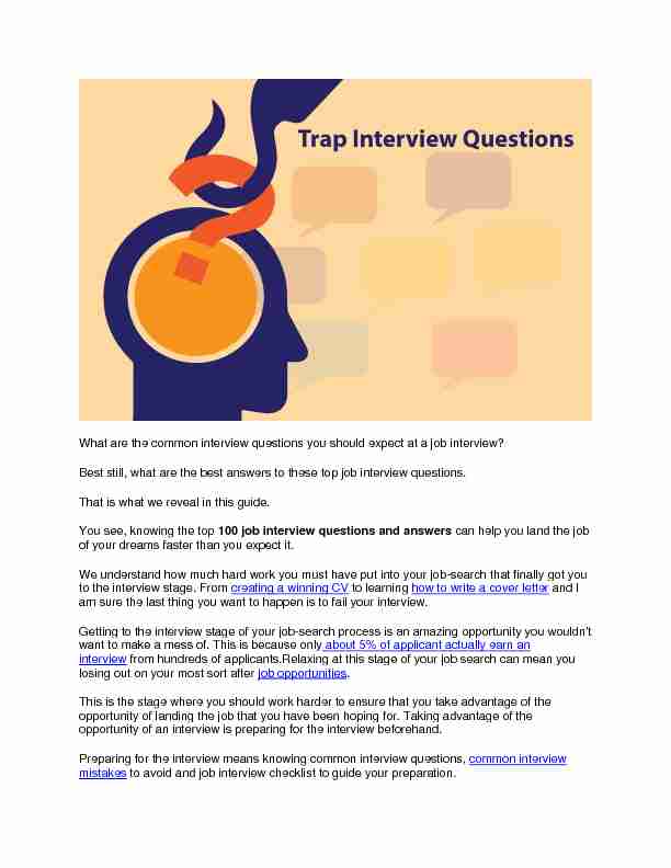 [PDF] 100 job interview questions and answer pdf - MyJobMag