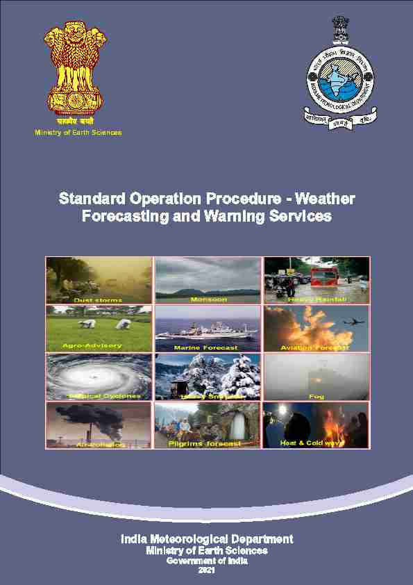 Standard Operation Procedure - Weather Forecasting and Warning
