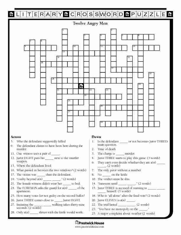 Twelve Angry Men Crossword Puzzle PDF