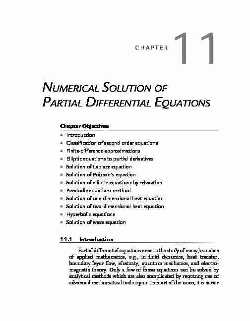 NUMERICAL SOLUTION OF PARTIAL DIFFERENTIAL EQUATIONS