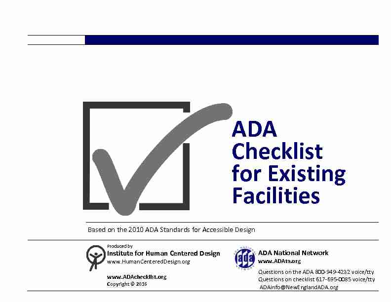 ADA Checklist for Existing Facilities