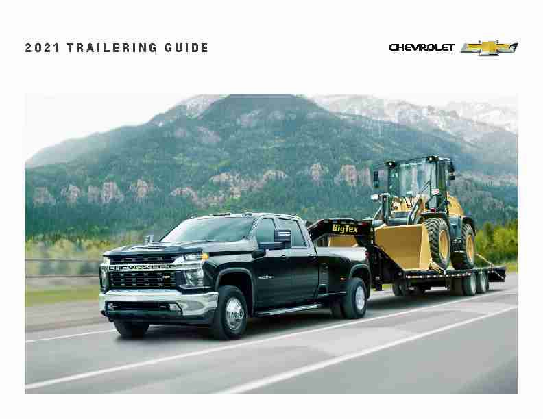 2021 Chevrolet Trailering & Towing Guide
