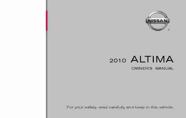 2010 Nissan Altima Owners Manual