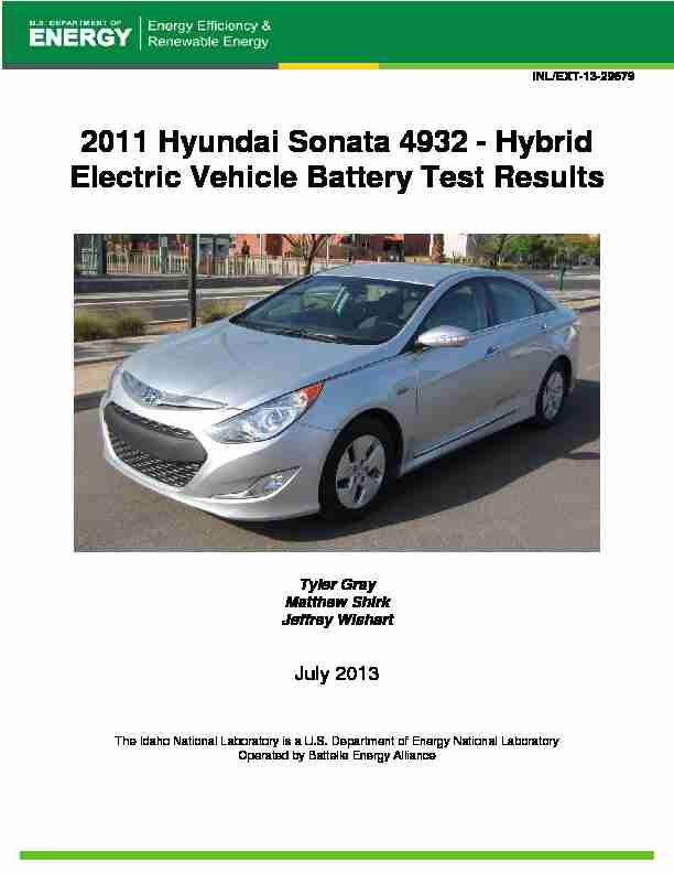 2011 Hyundai Sonata 4932 - Hybrid Electric Vehicle Battery Test