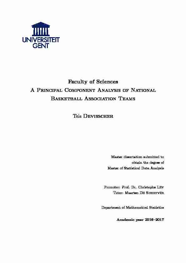 [PDF] Faculty of Sciences A Principal Component Analysis of  - Unibs