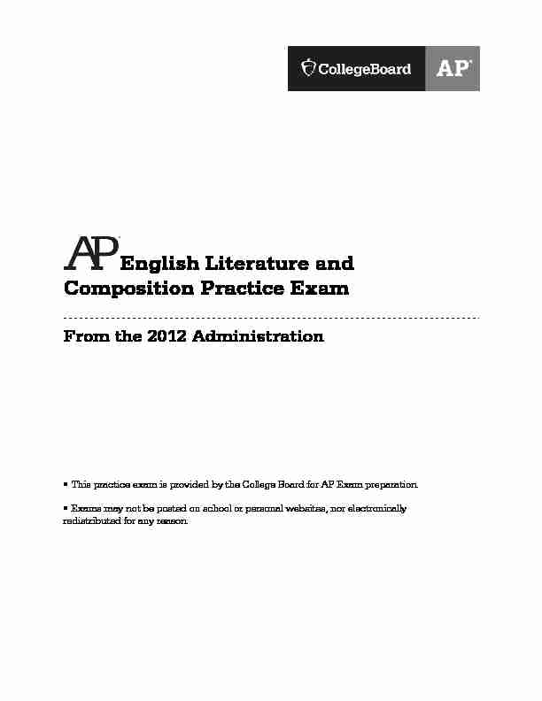 AP English Literature and Composition Practice Exam (2012
