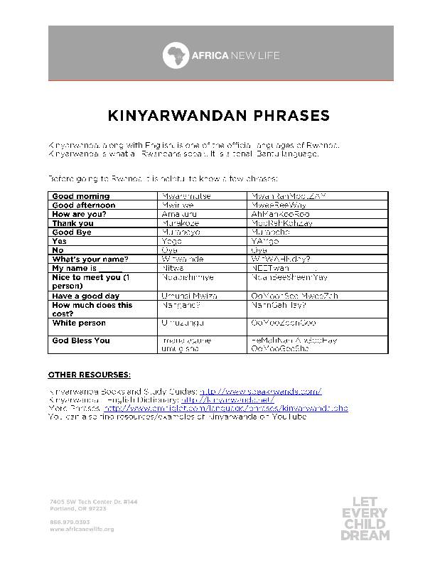 [PDF] Kinyarwandan-Phrasespdf - Africa New Life Ministries