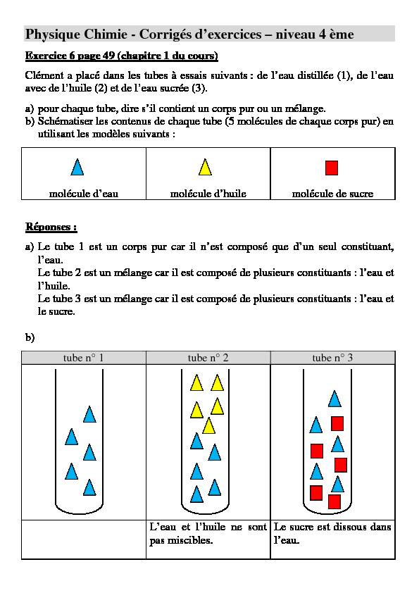 [PDF] 4eme - Chimie - Corrigé Exercices chap 1 2 3
