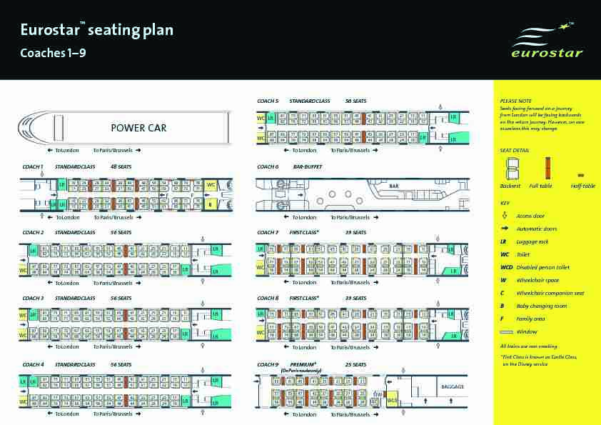 Eurostar™ seating plan
