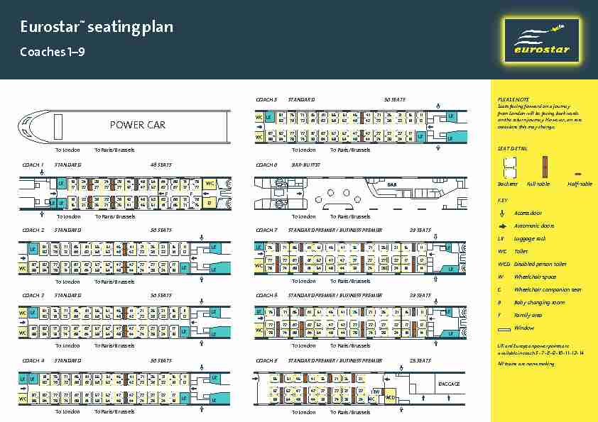 [PDF] Eurostar™ seating plan - My Rail Trip - UK & European Train Tickets