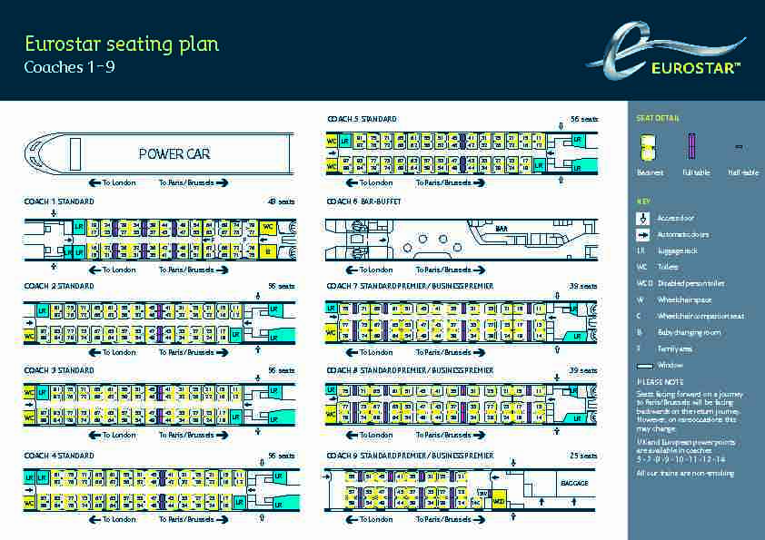 [PDF] Eurostar seating plan - MundoJet