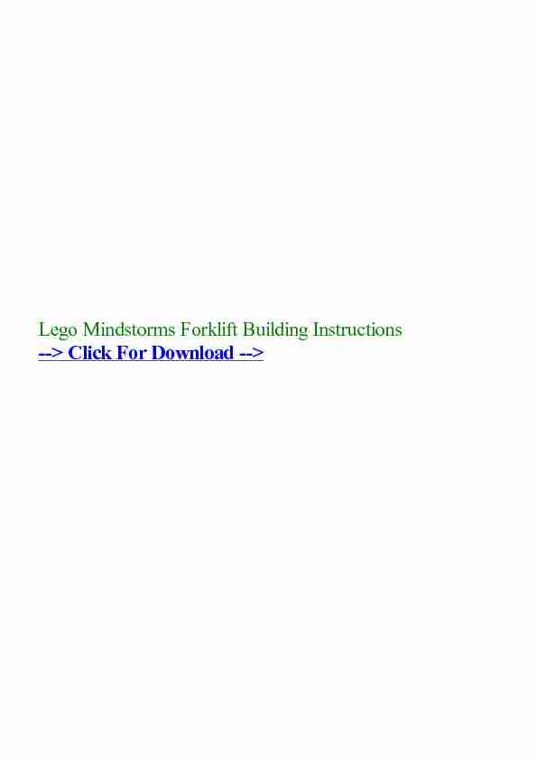 [PDF] Lego Mindstorms Forklift Building Instructions - WordPresscom