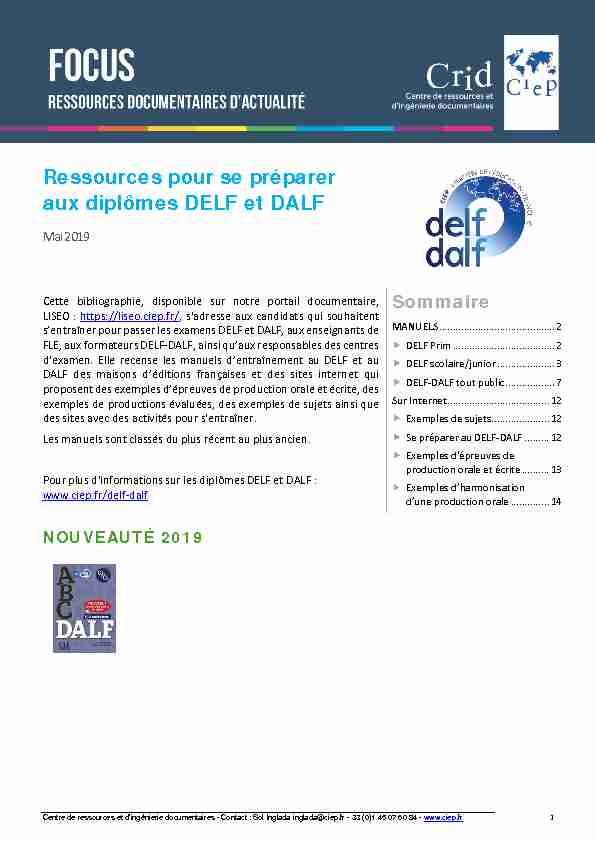 [PDF] Ressources pour se préparer aux diplômes DELF et DALF - AWS