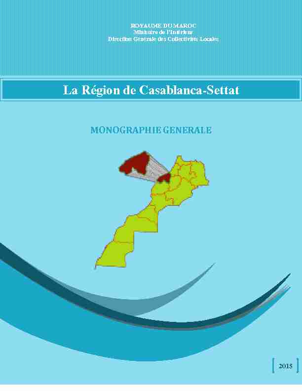 [PDF] MONOGRAPHIE REGIONALE - Wilaya Casablanca