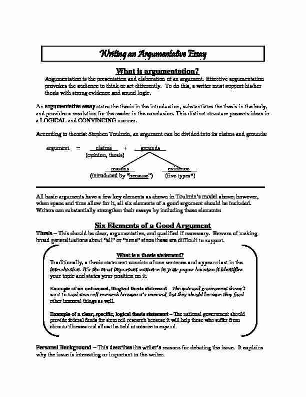 [PDF] Argumentative Essay Outline Worksheet  PDF - college essay