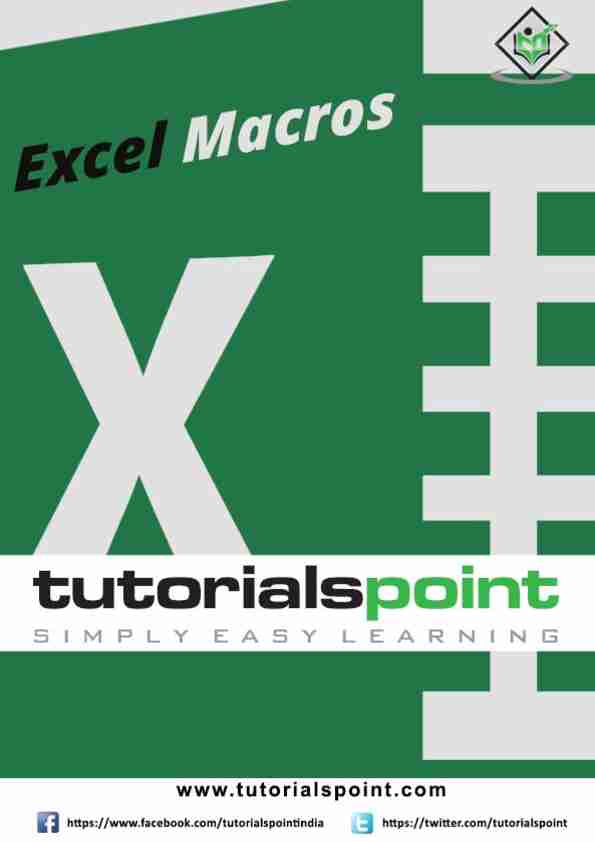 [PDF] Preview Excel Macros Tutorial - Tutorialspoint