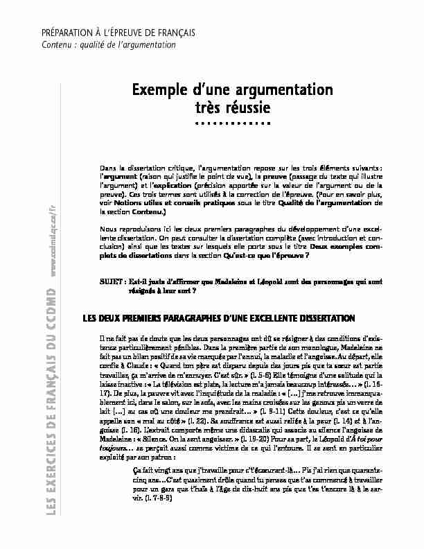[PDF] Exemple dune argumentation très réussie