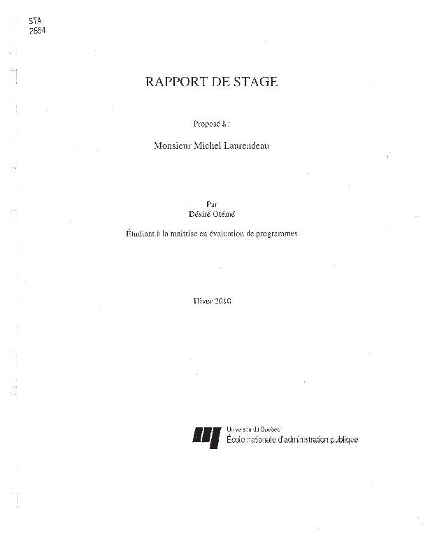 [PDF] RAPPORT DE STAGE