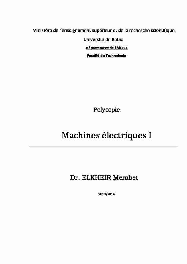 [PDF] Machines électriques I