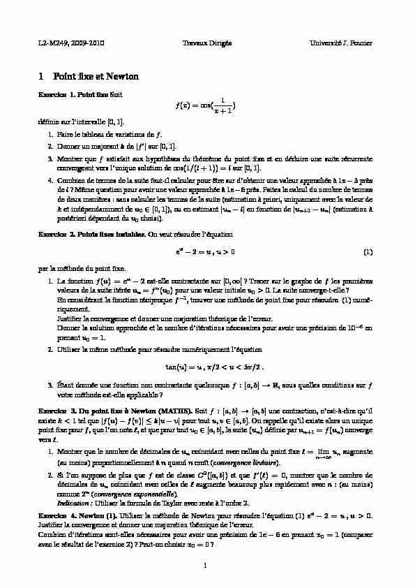 [PDF] 1 Point fixe et Newton