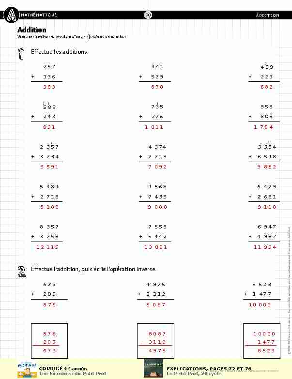[PDF] Corrigé Mathématique-4e année-Les Exercices du Petit Prof
