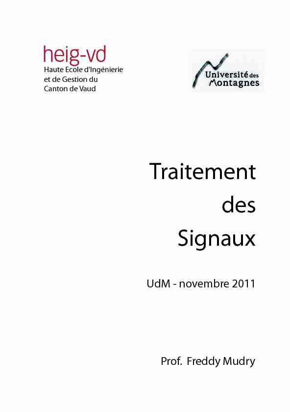 [PDF] Traitement des Signaux
