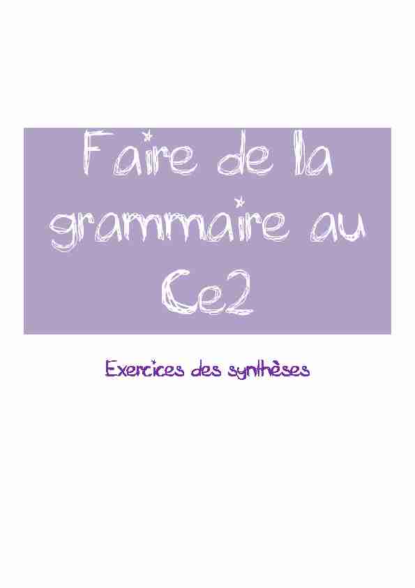 [PDF] Exercices des synthèses - Le Petit Journal des Profs