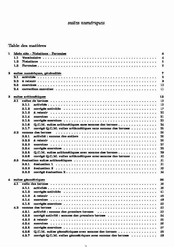 [PDF] suites numeriques - Free