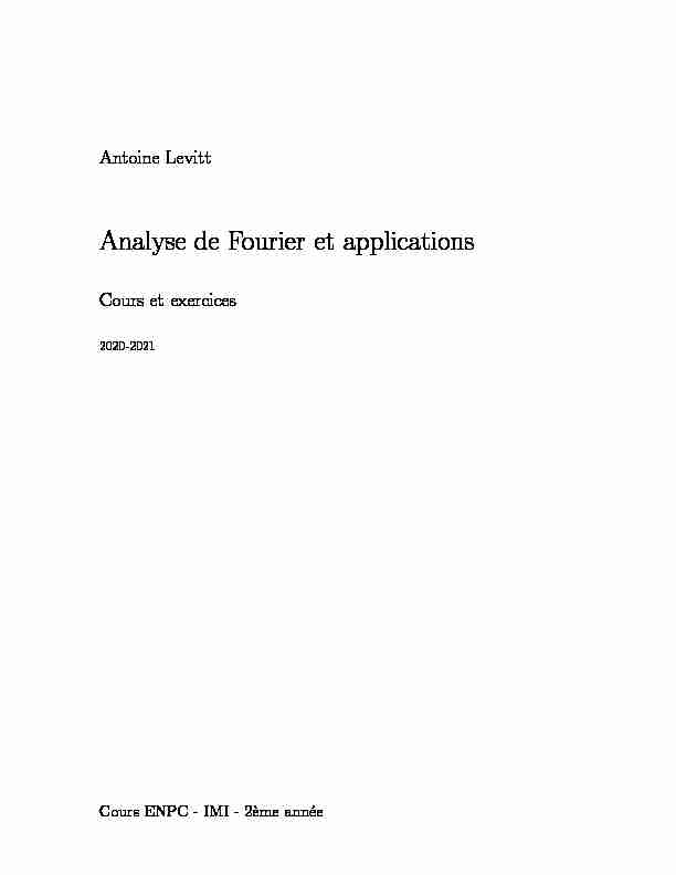 Analyse de Fourier et applications - Cours et exercices