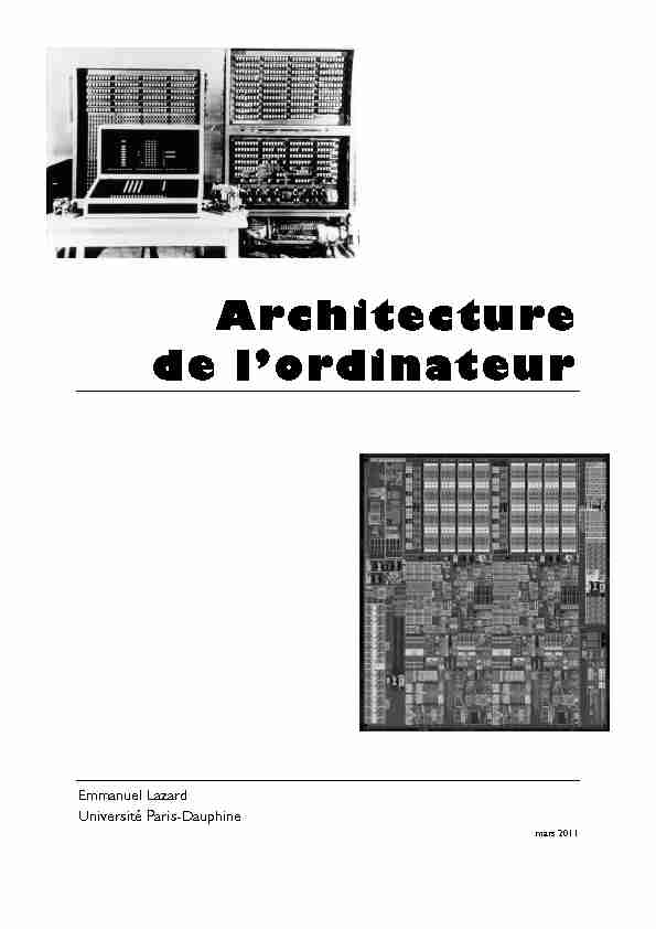 [PDF] Architecture de lordinateur - Université Paris-Dauphine