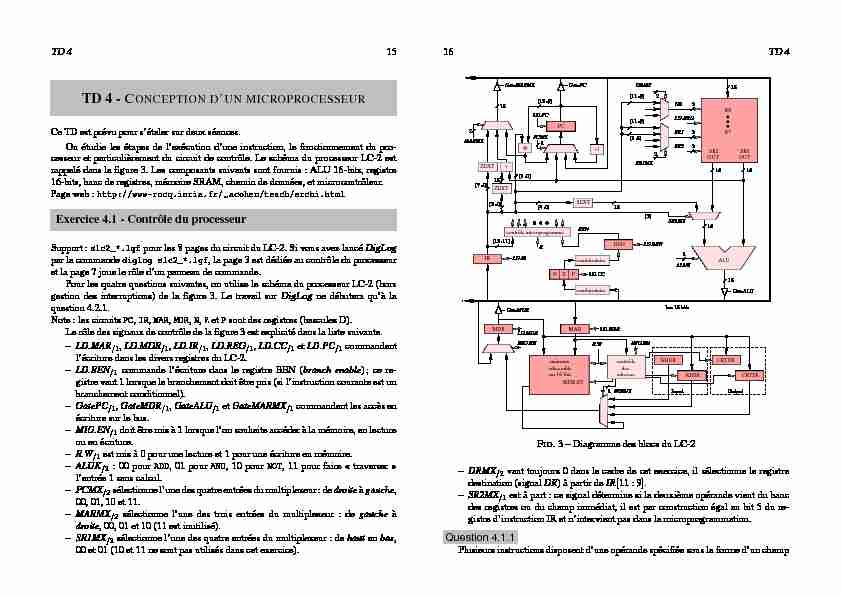[PDF] CONCEPTION DUN MICROPROCESSEUR Exercice 41 - Contrôle