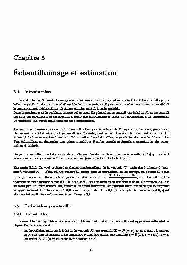 [PDF] Échantillonnage et estimation - LMPA