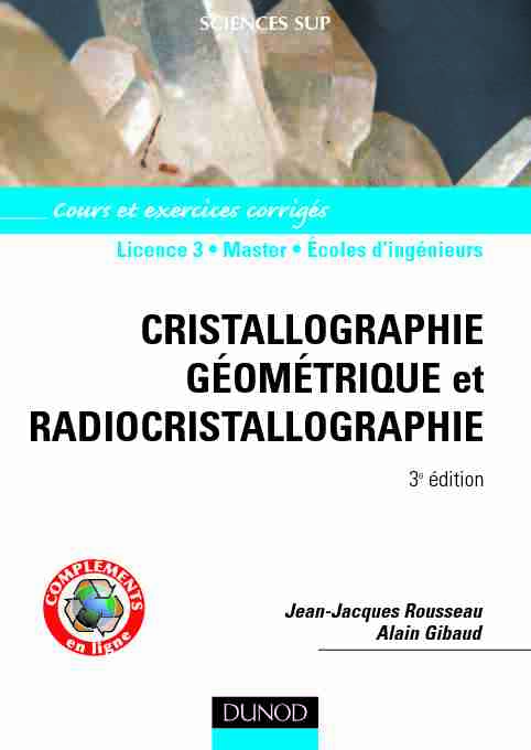 Cristallographie géométrique et radiocristallographie - 3ème édition