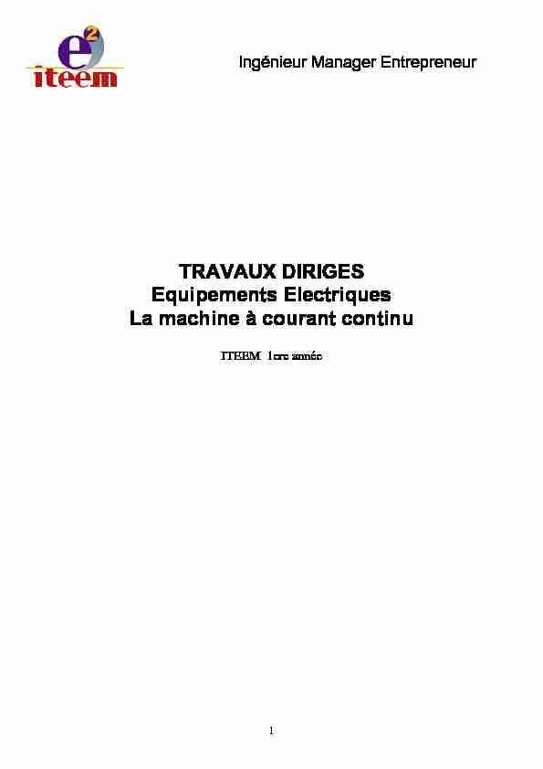 [PDF] TRAVAUX DIRIGES Equipements Electriques La machine à courant
